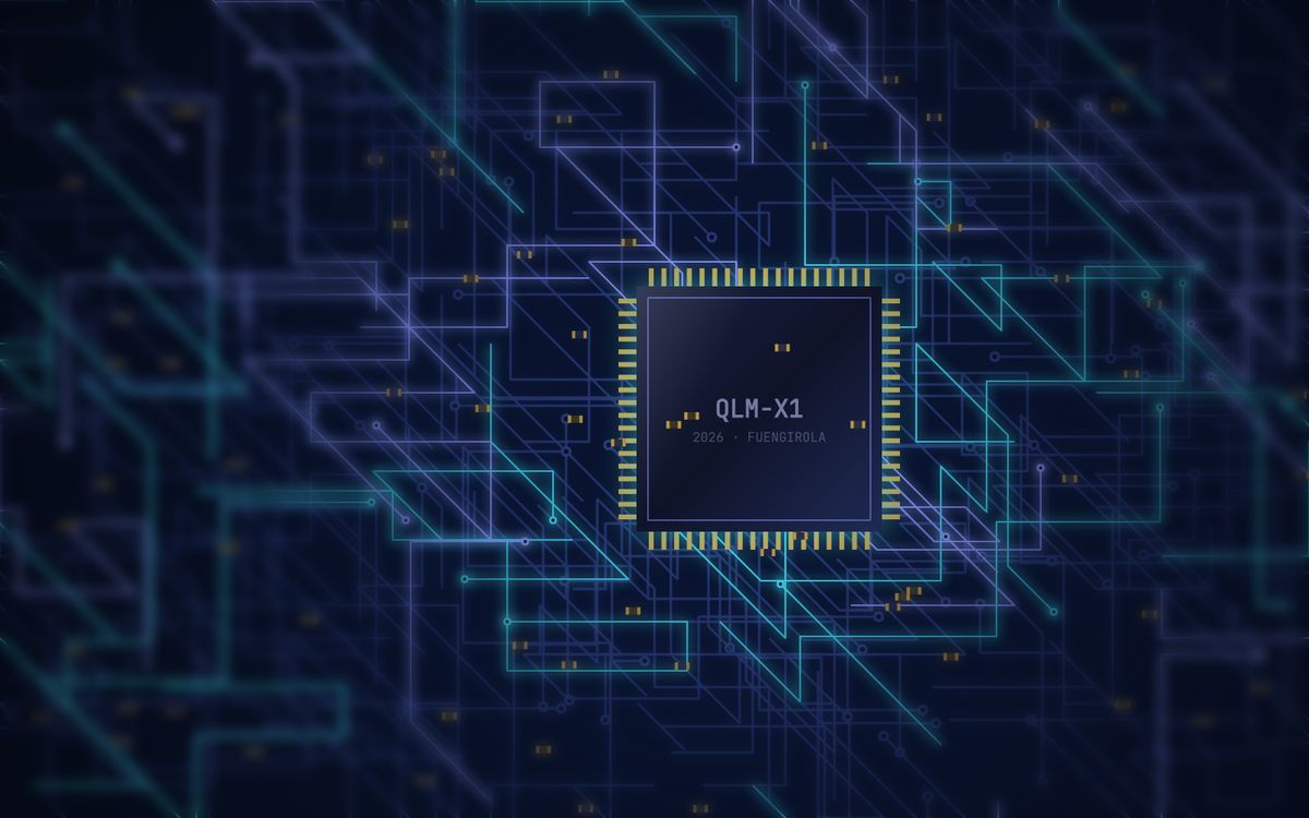Placa base con un procesador y pistas de circuito